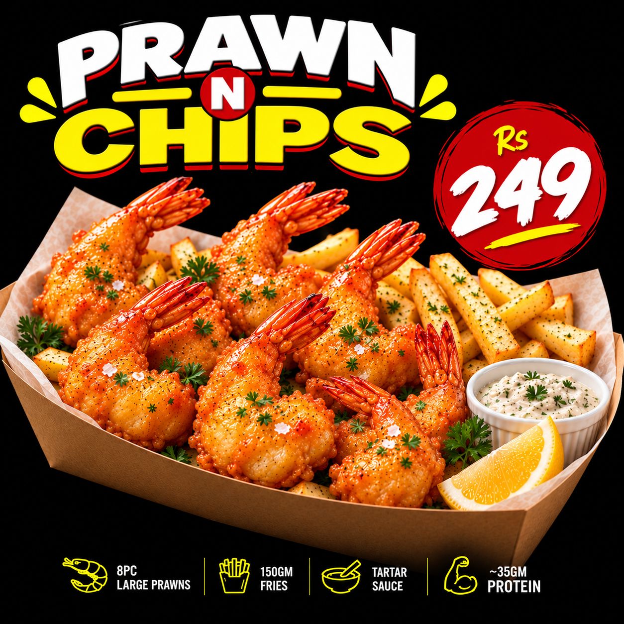 Xack's Crispy Prawns N Chips